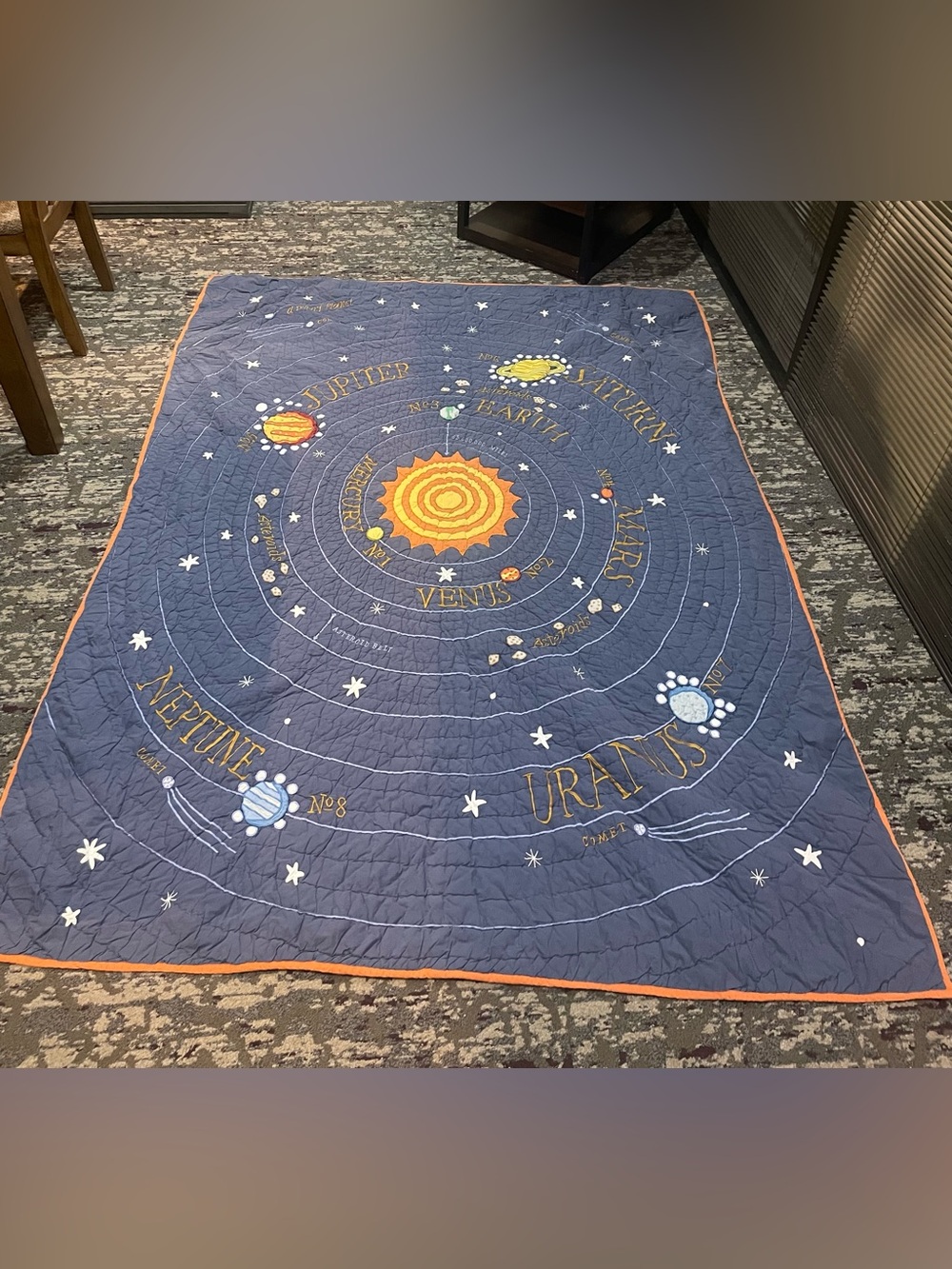 Crate And Barrel The Land Of Nod Solar System Astronomy Cotton Twin Quilt